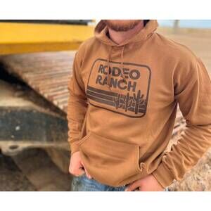 NEW RODEO RANCH men's retro cactus hoodie in golden pecan